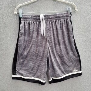 Spalding Boys Activewear Shorts Large Gray Logo‎ Basketball Elastic Waist